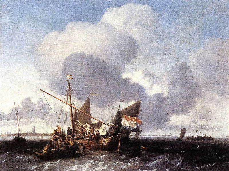 Ludolf Bakhuizen Ships on the Zuiderzee before the Fort of Naarden